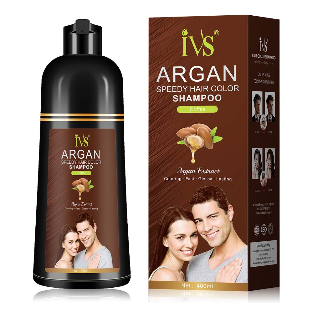 IVS Espresso Wholesale Magic Black Hair Therapy Shampoo with Argan Oil – Pure Natural Extract Hair Dye for Deep Black Colour