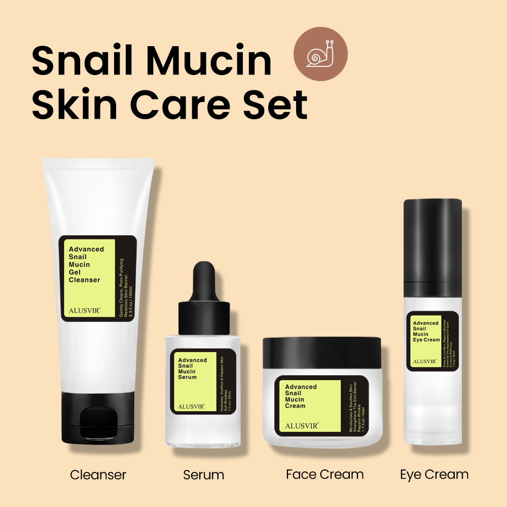 Korean Anti-Growing older Pores and skin Care Set That includes Snail Mucin and Collagen Face Serum and Essence Cream - Non-public Label